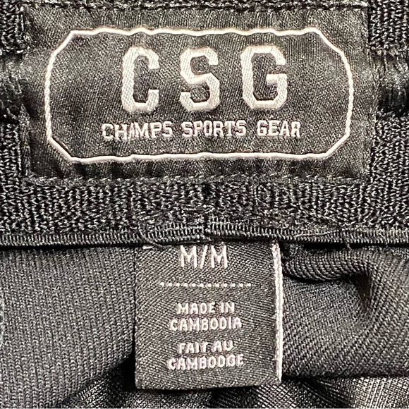 CSG Champs Black Athletic Shorts Medium Activewear Mesh Panels Athleisure Gym - Picture 3 of 6